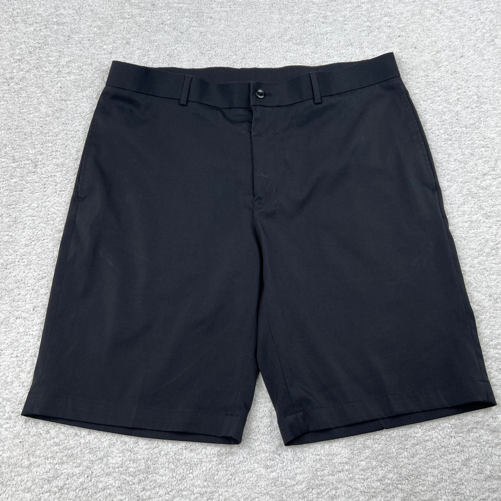 Slazenger Mens Golf Shorts Black Size 36 Performance Stretch Flat Front Solid